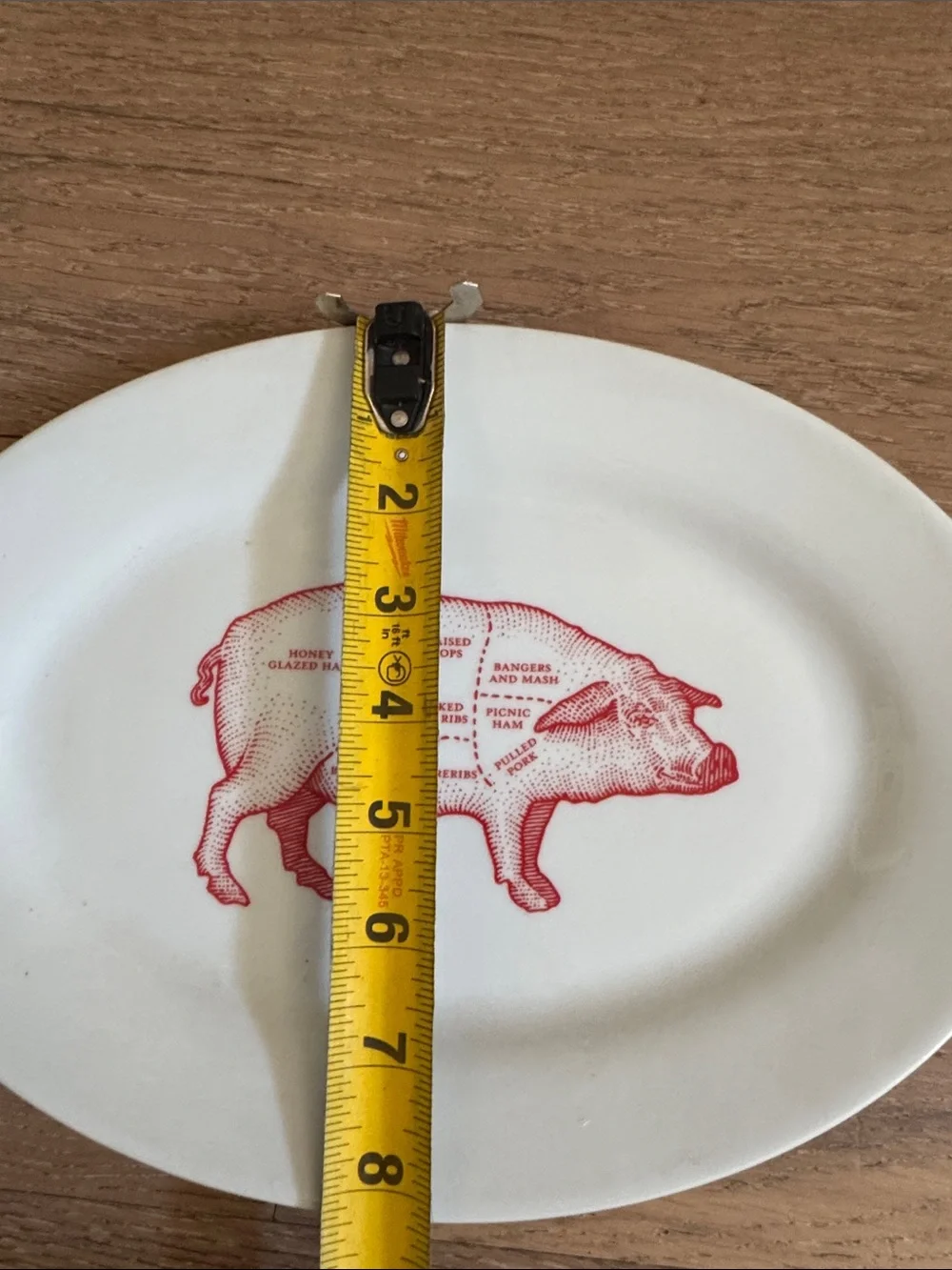 World Market ‘Cuts of Meat’ Pig Pork Plate Platter - Retired